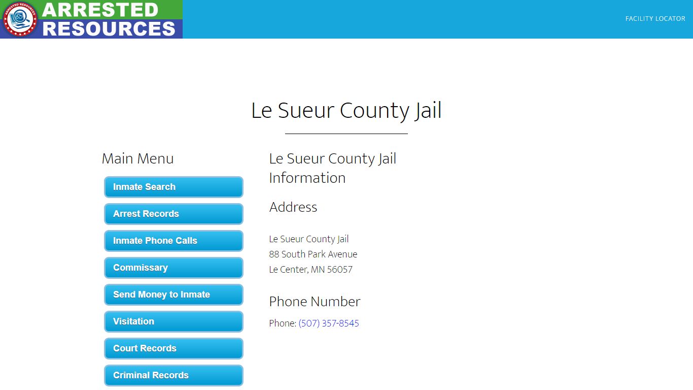 Le Sueur County Jail - Inmate Search - Le Center, MN - Arrested Resources
